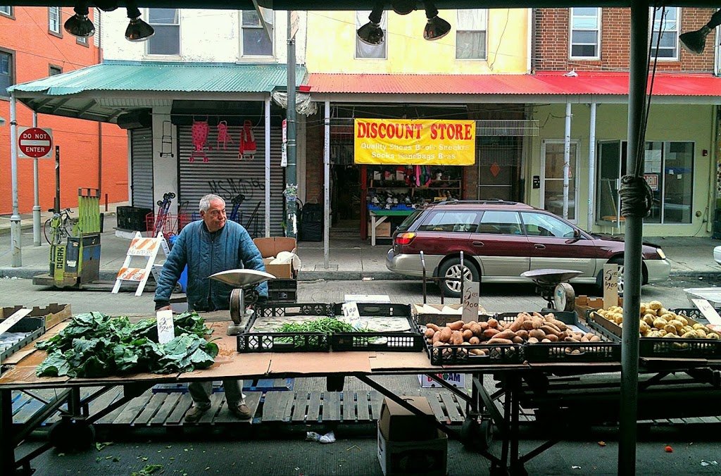 Produce vendor in the Philadelphia Italian Market